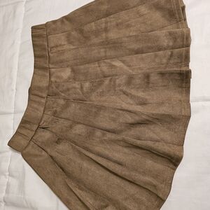 Tan Pleated Women's Skirt